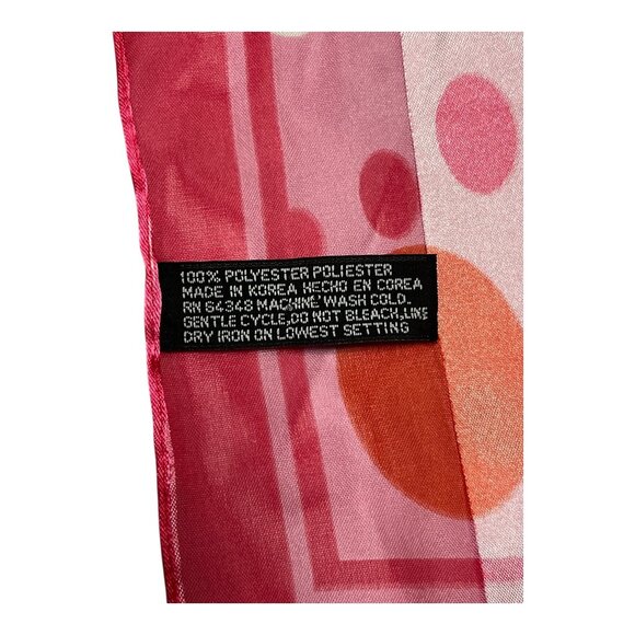 Vintage Pink Polka Dot Scarf Y2K Retro Mod 60s Style Long Neck Wrap 58” - Picture 3 of 4